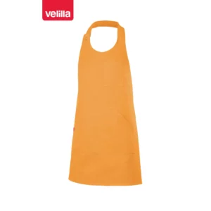Delantal corto con peto abotonado Velilla 404212 Naranja claro, vista frontal