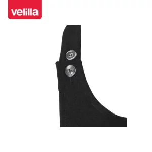 Delantal de sumiller con peto Velilla 404213 Negro, detalle de botones de ajuste del cuello