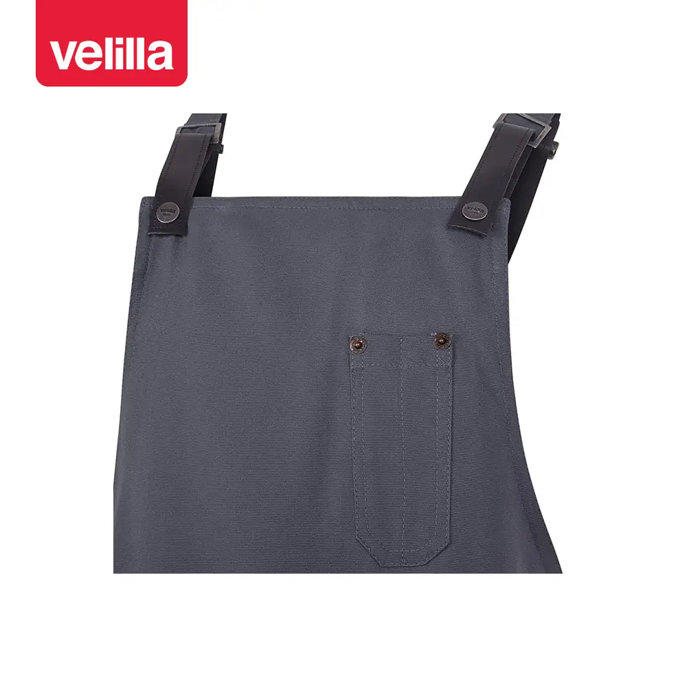 Delantal con peto Velilla MEZCAL 404215 18 Delantal con peto Velilla MEZCAL 404215 Pizarra, detalle de peto y tiras de ajuste