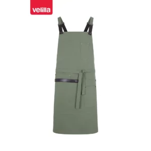 Delantal con peto Velilla MEZCAL 404215 Cactus, vista frontal con cintas ajustadas