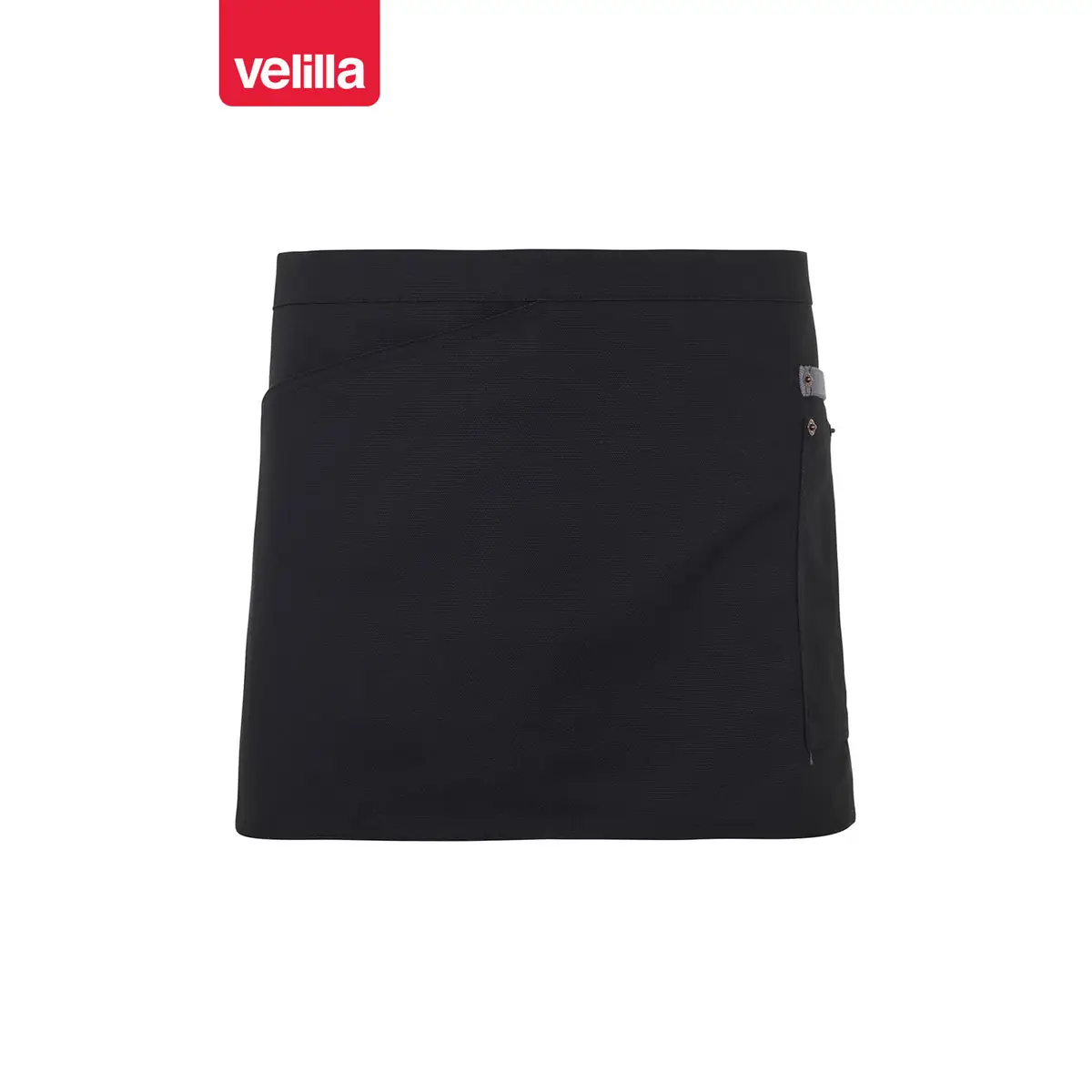 Delantal corto canvas bicolor Velilla 404221B 7 Delantal corto canvas bicolor Velilla 404221B Negro/Gris, vista frontal