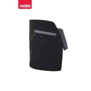 Delantal corto canvas bicolor Velilla 404221B Negro/Gris, vista lateral