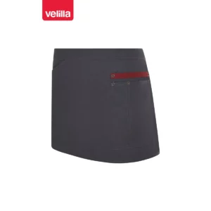 Delantal corto canvas bicolor Velilla 404221B Gris/Granate, vista perspectiva frontal