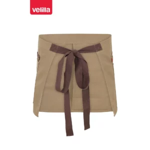 Delantal corto canvas bicolor Velilla 404221B Beige arena/Marrón, vista trasera