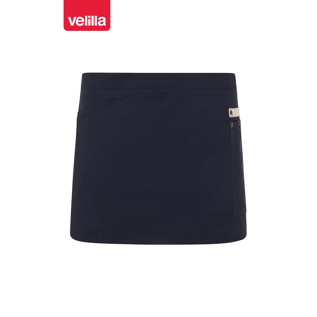 Delantal corto canvas bicolor Velilla 404221B 12 Delantal corto canvas bicolor Velilla 404221B Azul navy/Marfil, vista frontal