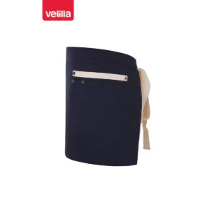 Delantal corto canvas bicolor Velilla 404221B Azul navy/Marfil, vista lateral