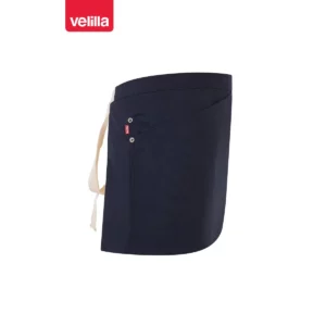 Delantal corto canvas bicolor Velilla 404221B Azul navy/Marfil, vista lateral opuesto