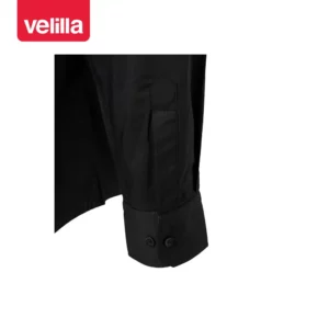 Camisa stretch de hombre Velilla 405003 Negro, detalle de puño