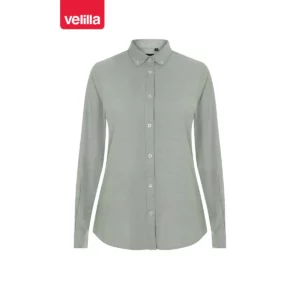 Camisa oxford stretch mujer Velilla 405005S Verde oliva claro, vista frontal
