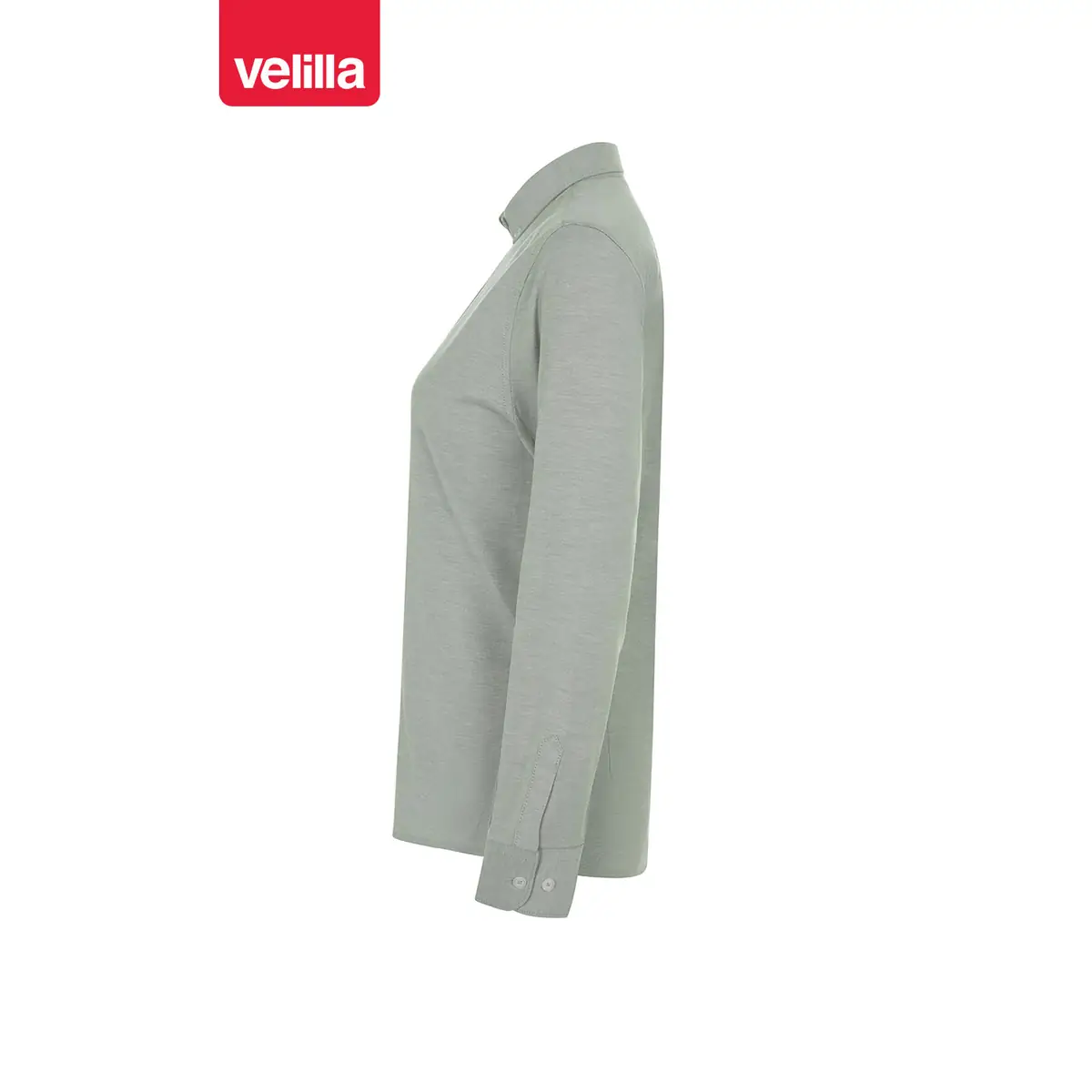 Camisa oxford stretch mujer Velilla 405005S 12 Camisa oxford stretch mujer Velilla 405005S Verde oliva claro, vista lateral