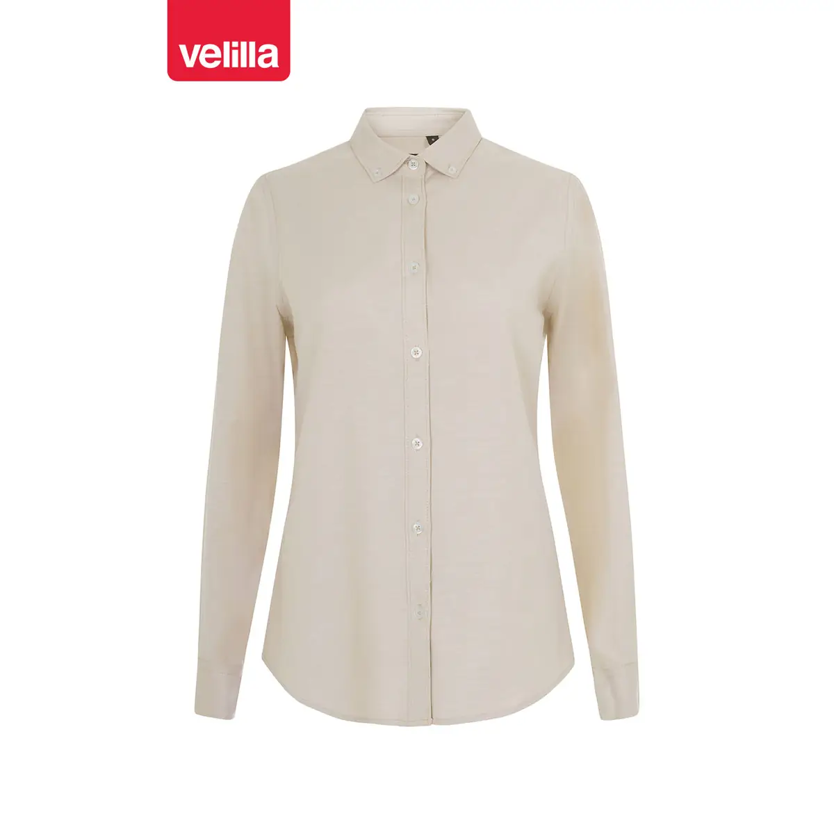 Camisa oxford stretch mujer Velilla 405005S 14 Camisa oxford stretch mujer Velilla 405005S Beige claro, vista frontal