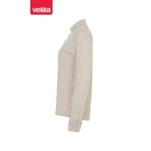 Camisa oxford stretch mujer Velilla 405005S Beige claro, vista lateral