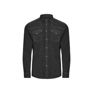 Camisa dénim stretch hombre Velilla 405006S Dénim gris oscuro, vista frontal