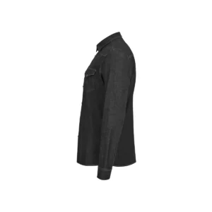 Camisa dénim stretch hombre Velilla 405006S Dénim gris oscuro, vista lateral
