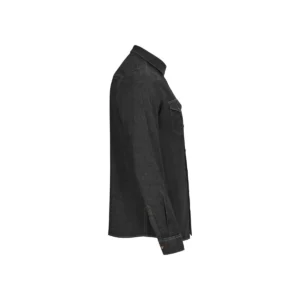 Camisa dénim stretch hombre Velilla 405006S Dénim gris oscuro, vista lateral