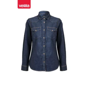 Camisa dénim stretch mujer Velilla 405007S Dénim azul, vista frontal