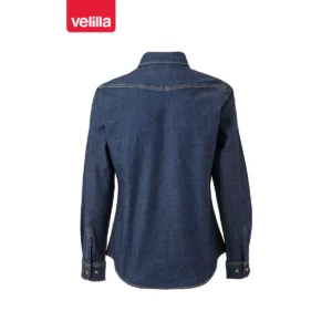 Camisa dénim stretch mujer Velilla 405007S Dénim azul, vista trasera