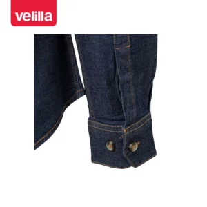 Camisa dénim stretch mujer Velilla 405007S Dénim azul, detalle de puño