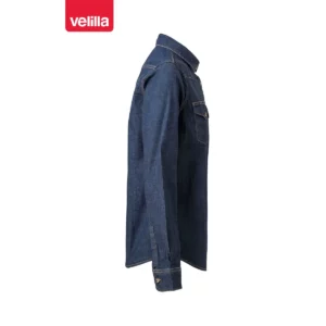 Camisa dénim stretch mujer Velilla 405007S Dénim azul, vista lateral opuesto