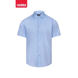 Camisa manga corta hombre Velilla 405008 Celeste, vista frontal