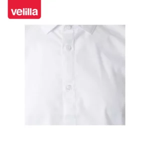 Camisa manga corta hombre Velilla 405008 Blanco, detalle de cuello y cierre