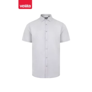 Camisa manga corta hombre Velilla 405008 Gris hielo, vista frontal
