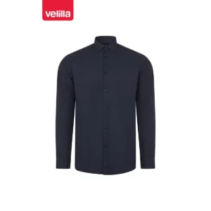 Camisa manga larga hombre Velilla 405009 Azul navy, vista frontal