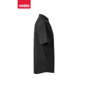 Camisa cuello tirilla hombre Velilla 405012S Negro, vista lateral opuesto