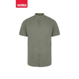 Camisa cuello tirilla hombre Velilla 405012S Verde oliva claro, vista frontal