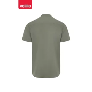 Camisa cuello tirilla hombre Velilla 405012S Verde oliva claro, vista trasera