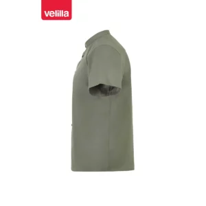 Camisa cuello tirilla hombre Velilla 405012S Verde oliva claro, vista lateral