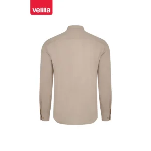 Camisa cuello tirilla hombre Velilla 405013S Beige claro, vista trasera