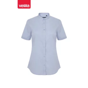 Camisa cuello tirilla mujer Velilla 405014S Celeste, vista frontal