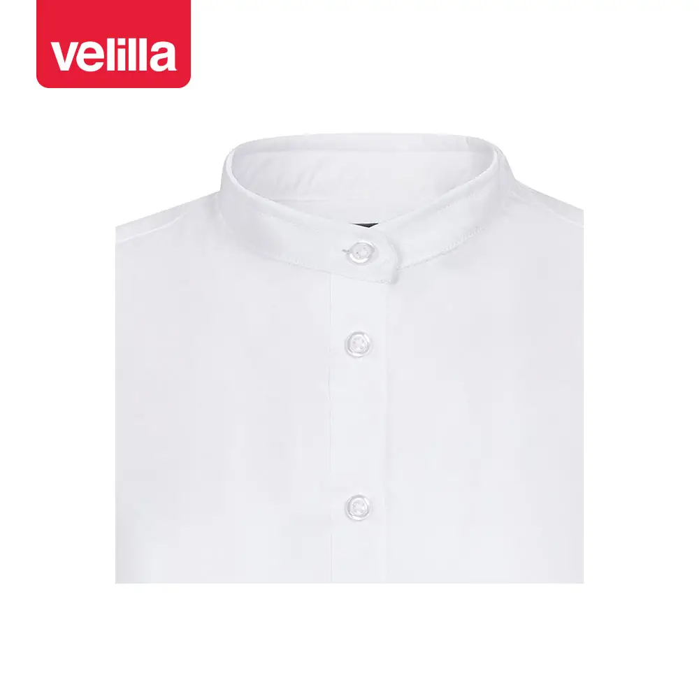 Camisa cuello tirilla mujer Velilla 405014S 23 Camisa cuello tirilla mujer Velilla 405014S Blanco, detalle de cuello y cierre