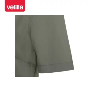 Camisa cuello tirilla mujer Velilla 405014S Verde oliva claro, detalle de manga corta