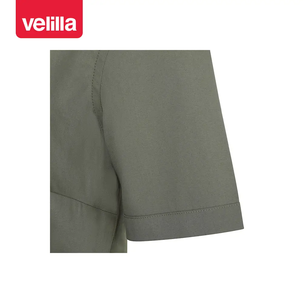 Camisa cuello tirilla mujer Velilla 405014S 29 Camisa cuello tirilla mujer Velilla 405014S Verde oliva claro, detalle de manga corta