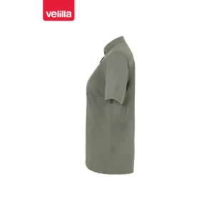 Camisa cuello tirilla mujer Velilla 405014S Verde oliva claro, vista lateral