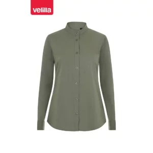 Camisa cuello tirilla mujer Velilla 405015S Verde oliva claro, vista frontal