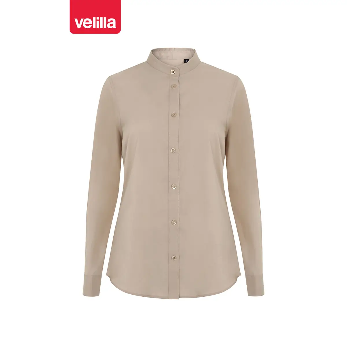 Camisa cuello tirilla mujer Velilla 405015S 20 Camisa cuello tirilla mujer Velilla 405015S Beige claro, vista frontal