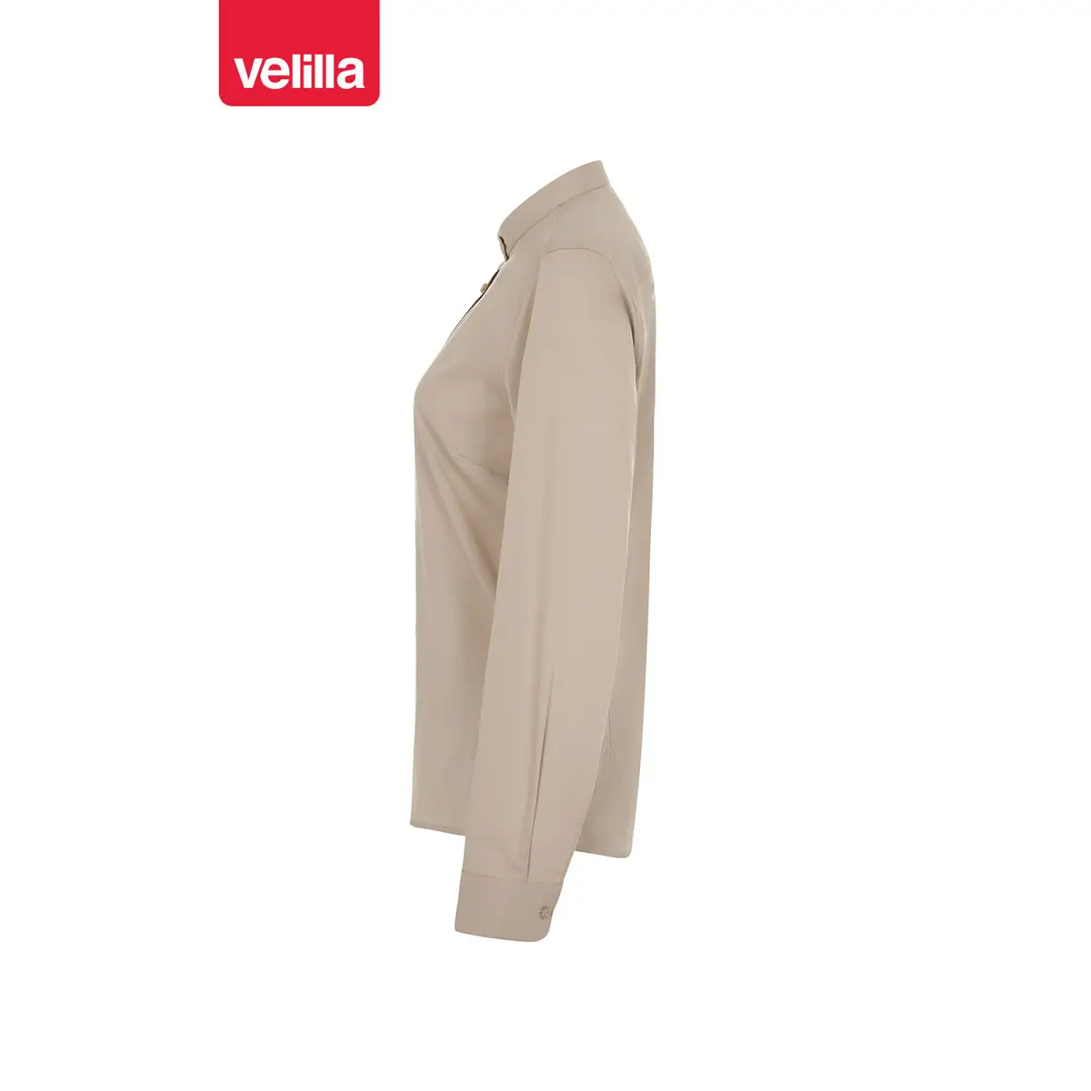 Camisa cuello tirilla mujer Velilla 405015S 21 Camisa cuello tirilla mujer Velilla 405015S Beige claro, vista lateral
