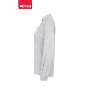Camisa cuello tirilla mujer Velilla 405015S Gris hielo, vista lateral