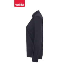 Camisa cuello tirilla mujer Velilla 405015S Azul navy, vista lateral