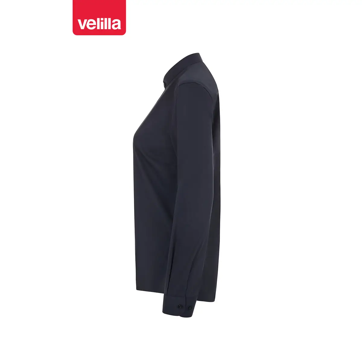 Camisa cuello tirilla mujer Velilla 405015S 12 Camisa cuello tirilla mujer Velilla 405015S Azul navy, vista lateral