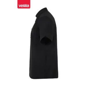 Camisa stretch manga corta hombre Velilla 405016S Negro, vista lateral