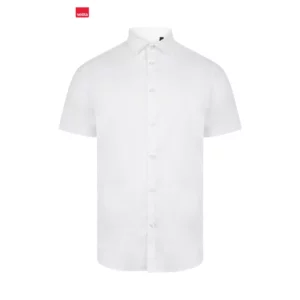 Camisa stretch manga corta hombre Velilla 405016S Blanco, vista frontal