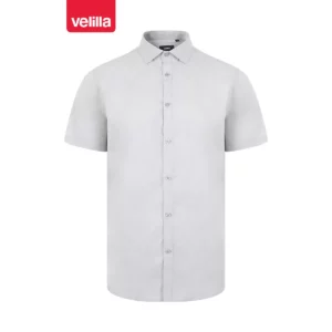 Camisa stretch manga corta hombre Velilla 405016S Gris hielo, vista frontal