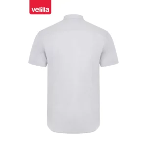 Camisa stretch manga corta hombre Velilla 405016S Gris hielo, vista trasera