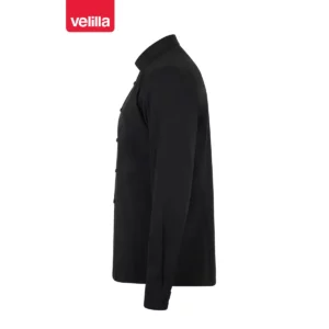 Camisa stretch manga larga hombre Velilla 405017S Negro, vista lateral