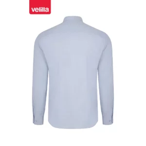 Camisa stretch manga larga hombre Velilla 405017S Celeste, vista trasera