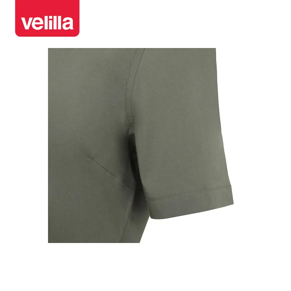 Camisa stretch manga corta mujer Velilla 405018S 28 Camisa stretch manga corta mujer Velilla 405018S Verde oliva claro, detalle de manga corta